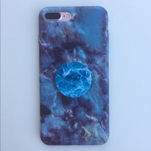 Galaxy marble iPhone 5/5s/6/6+/7/7+ case + grip